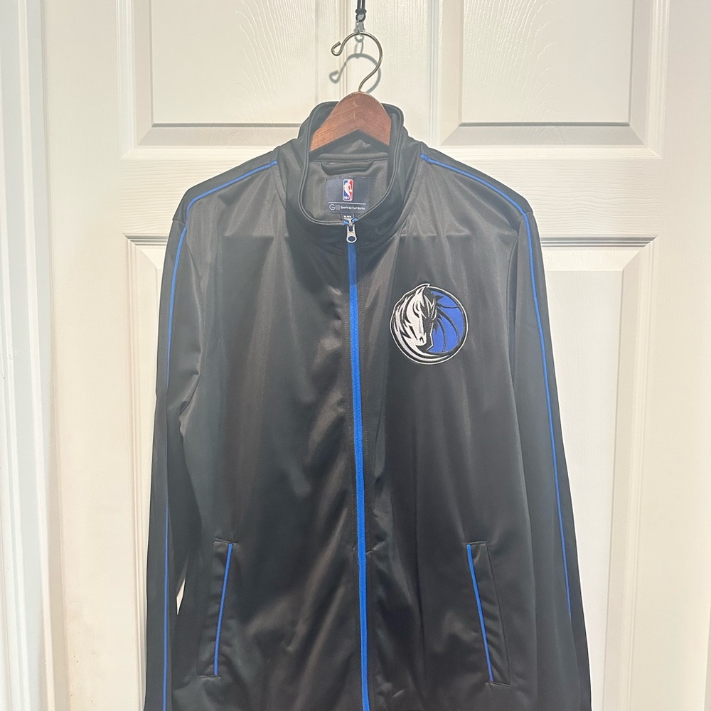 Men's Black and Blue NBA Track Jacket